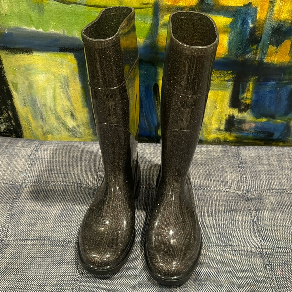 Women's  Rubber Rain Boots glossed metallic Napa Flex Made in Italy Size 39